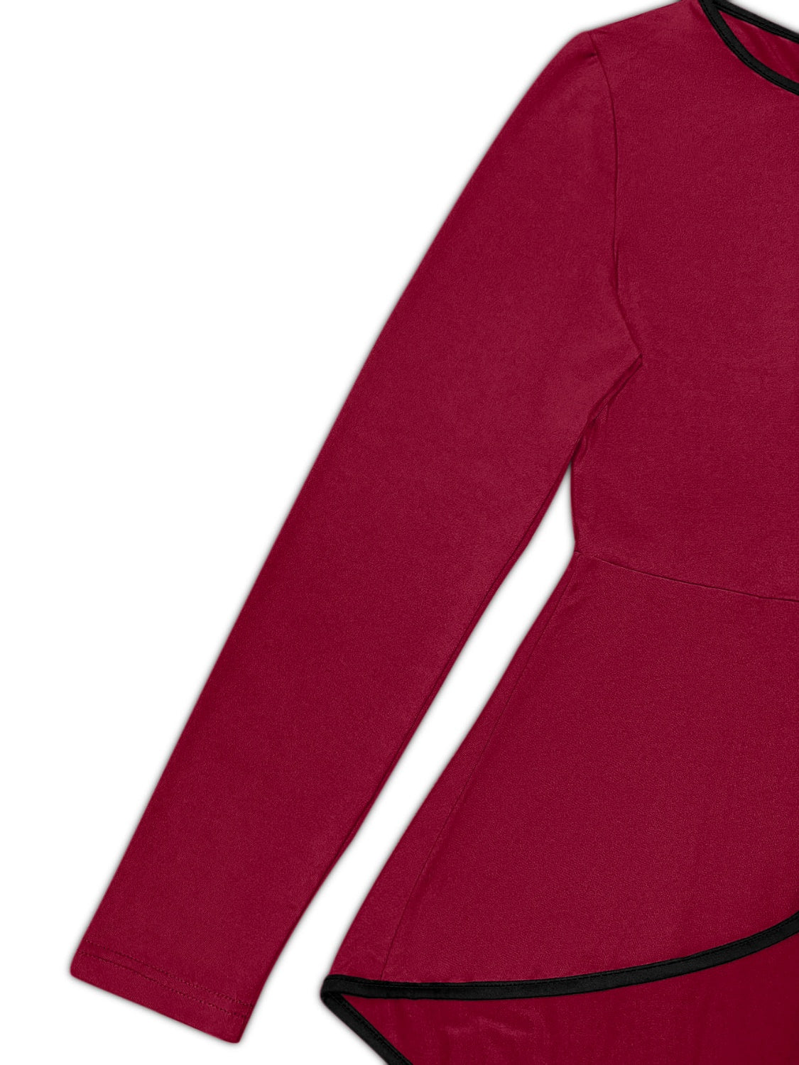 Full Sleeve Burgundy Peplum Tunic