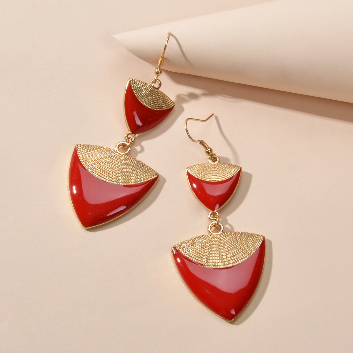 Indian Ethnic Traditional Jewellery Boho Chic Red Drop Dangle Earrings for Women-1