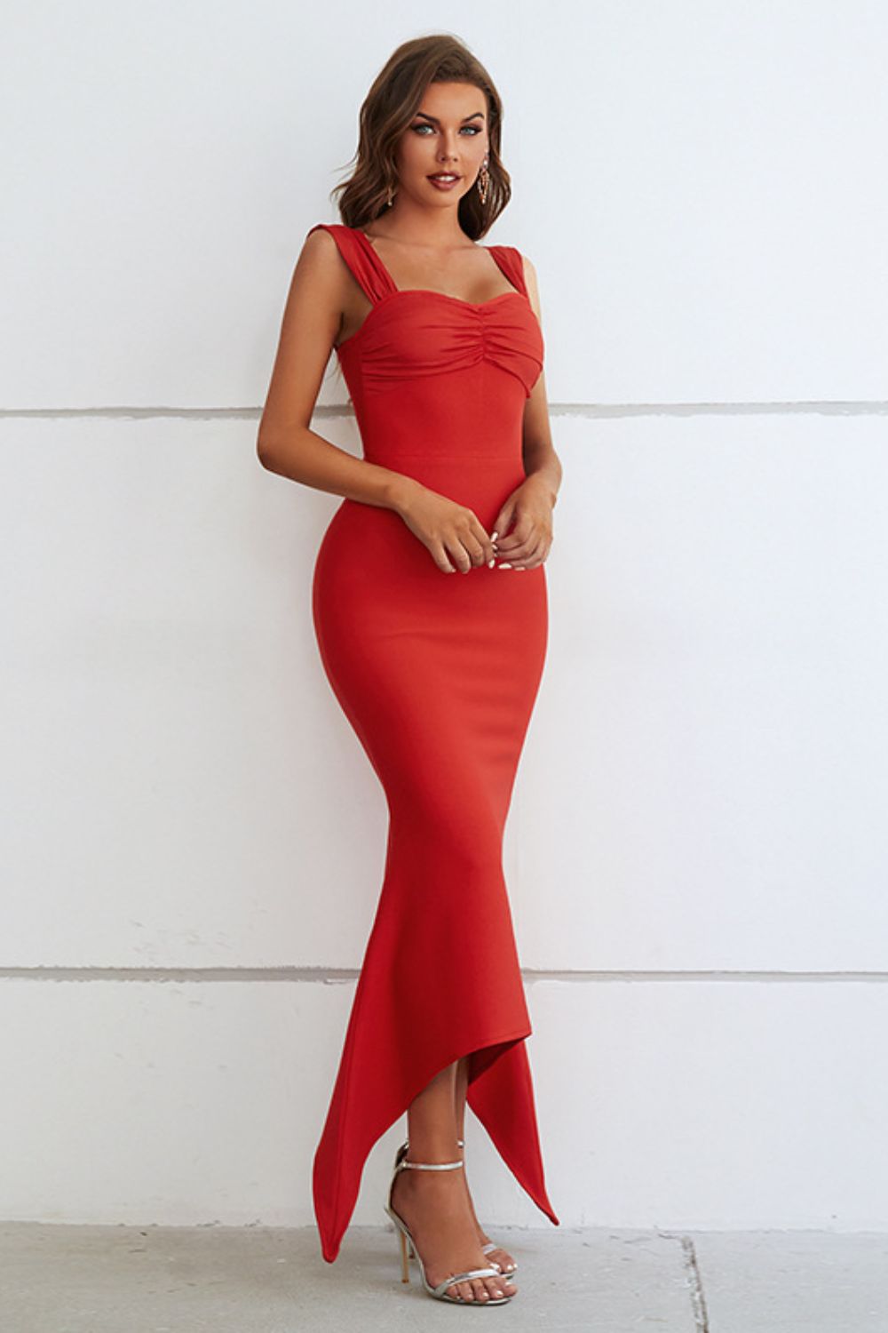 Ruched Sweetheart Neckline Dress
