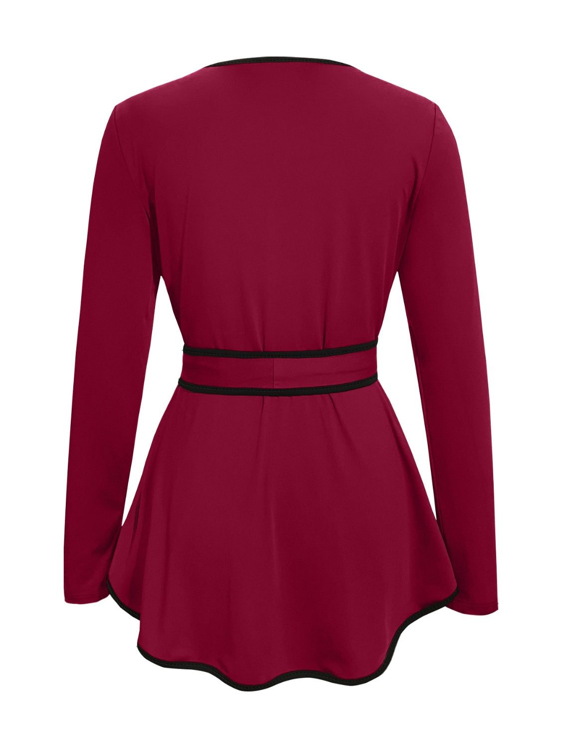 Full Sleeve Burgundy Peplum Tunic