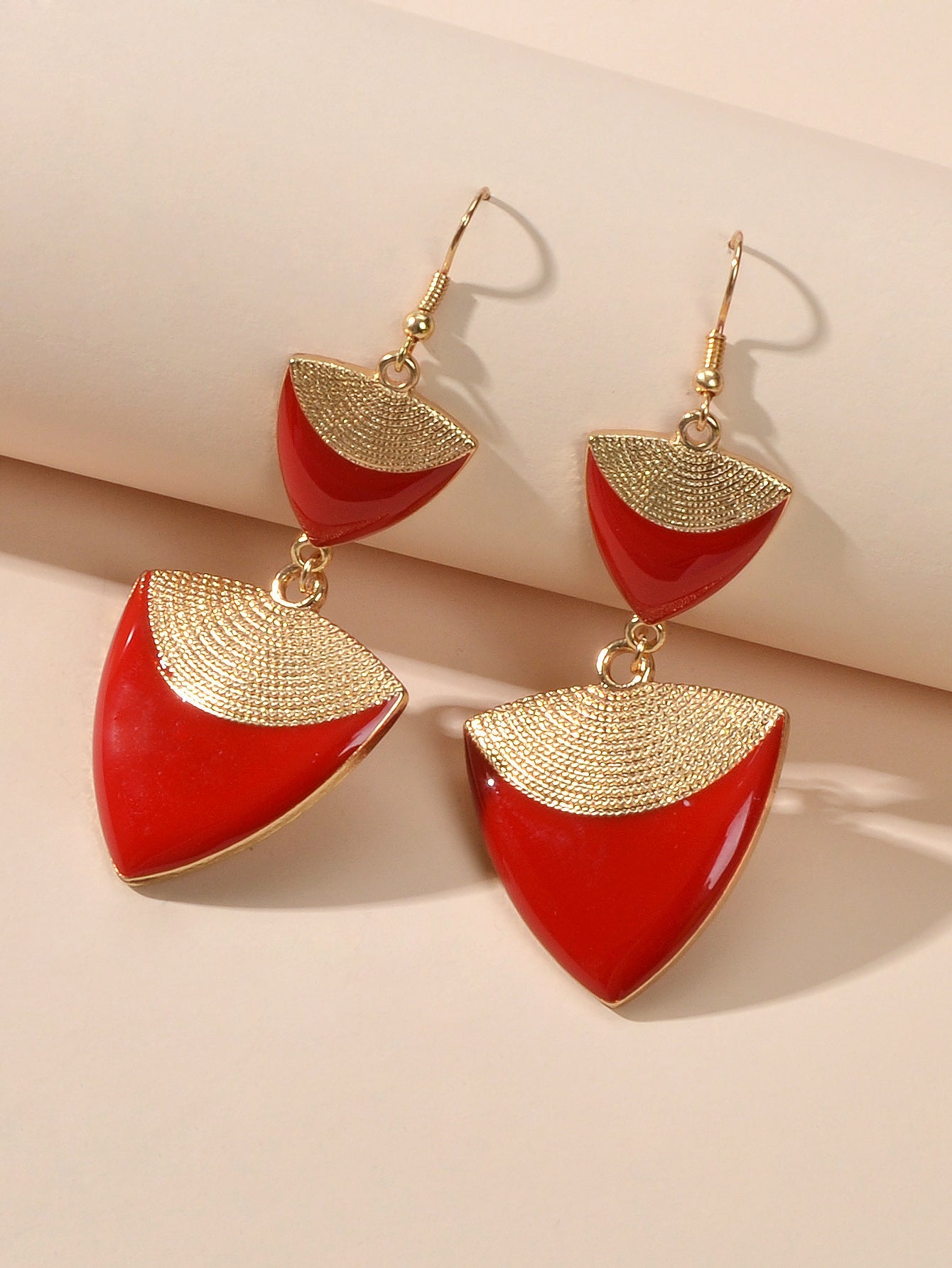 Indian Ethnic Traditional Jewellery Boho Chic Red Drop Dangle Earrings for Women-2