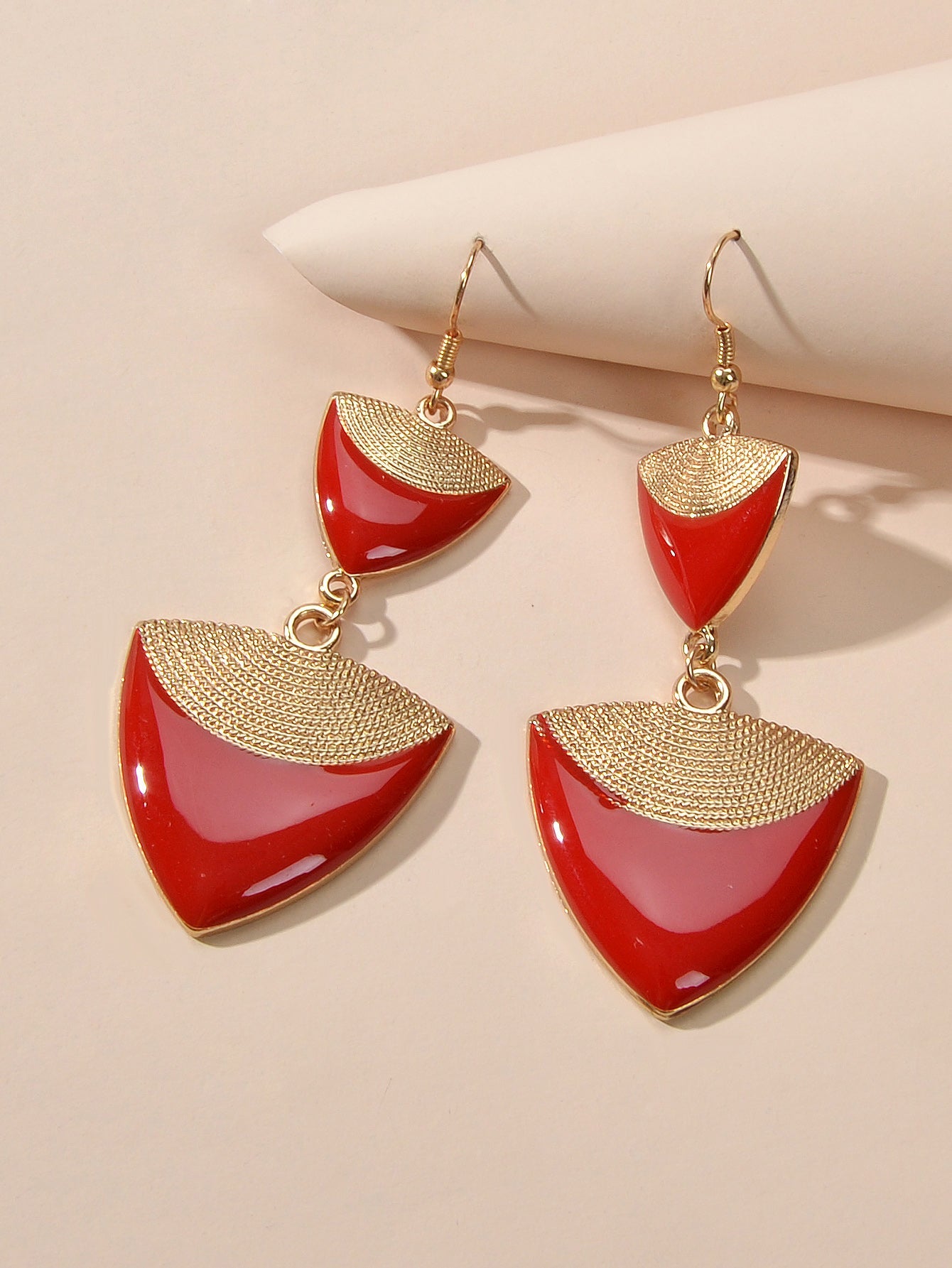 Indian Ethnic Traditional Jewellery Boho Chic Red Drop Dangle Earrings for Women-3
