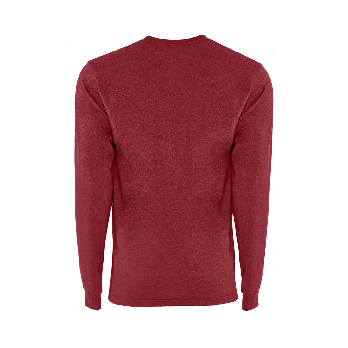 Crimson Red Sueded Crew Neck Long Sleeve T-Shirt-1