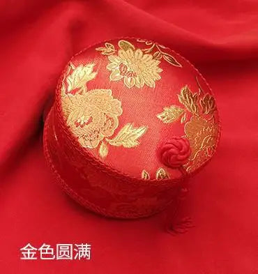 Red Hand-Embroidered Sewing Box
