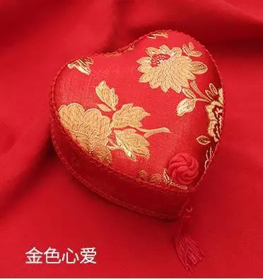 Red Hand-Embroidered Sewing Box