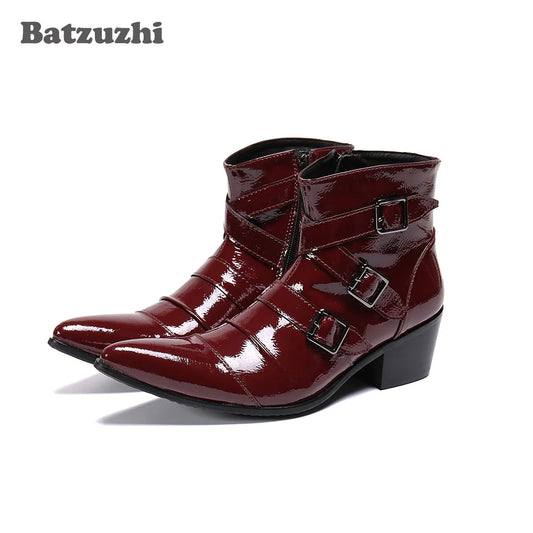 Men's Cowboy Boots Wine - Ankle