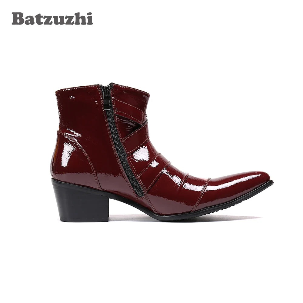 Men's Cowboy Boots Wine - Ankle