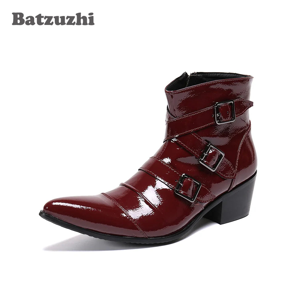 Men's Cowboy Boots Wine - Ankle