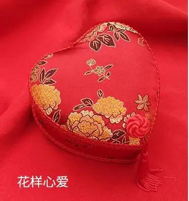 Red Hand-Embroidered Sewing Box