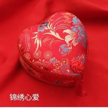 Red Hand-Embroidered Sewing Box