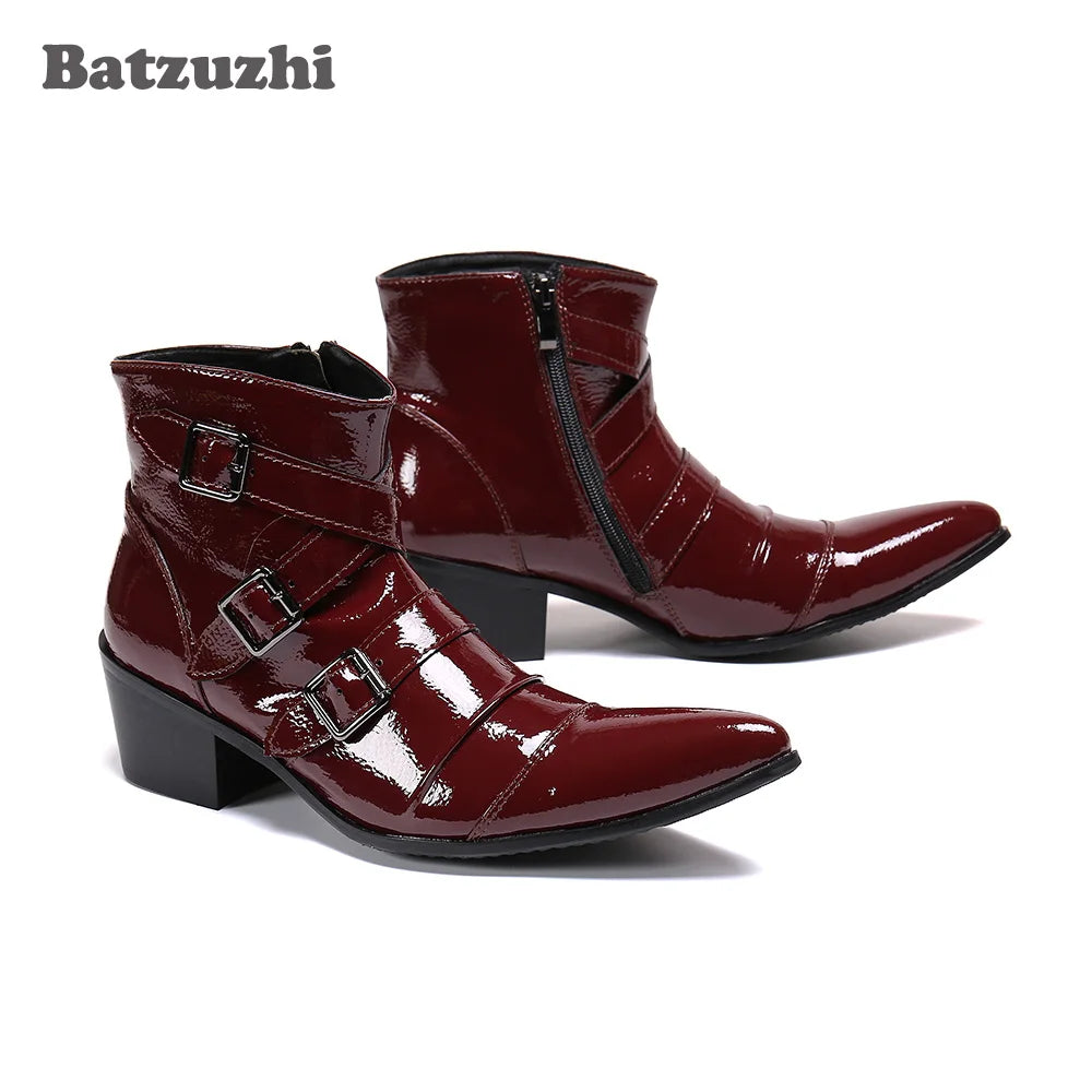 Men's Cowboy Boots Wine - Ankle