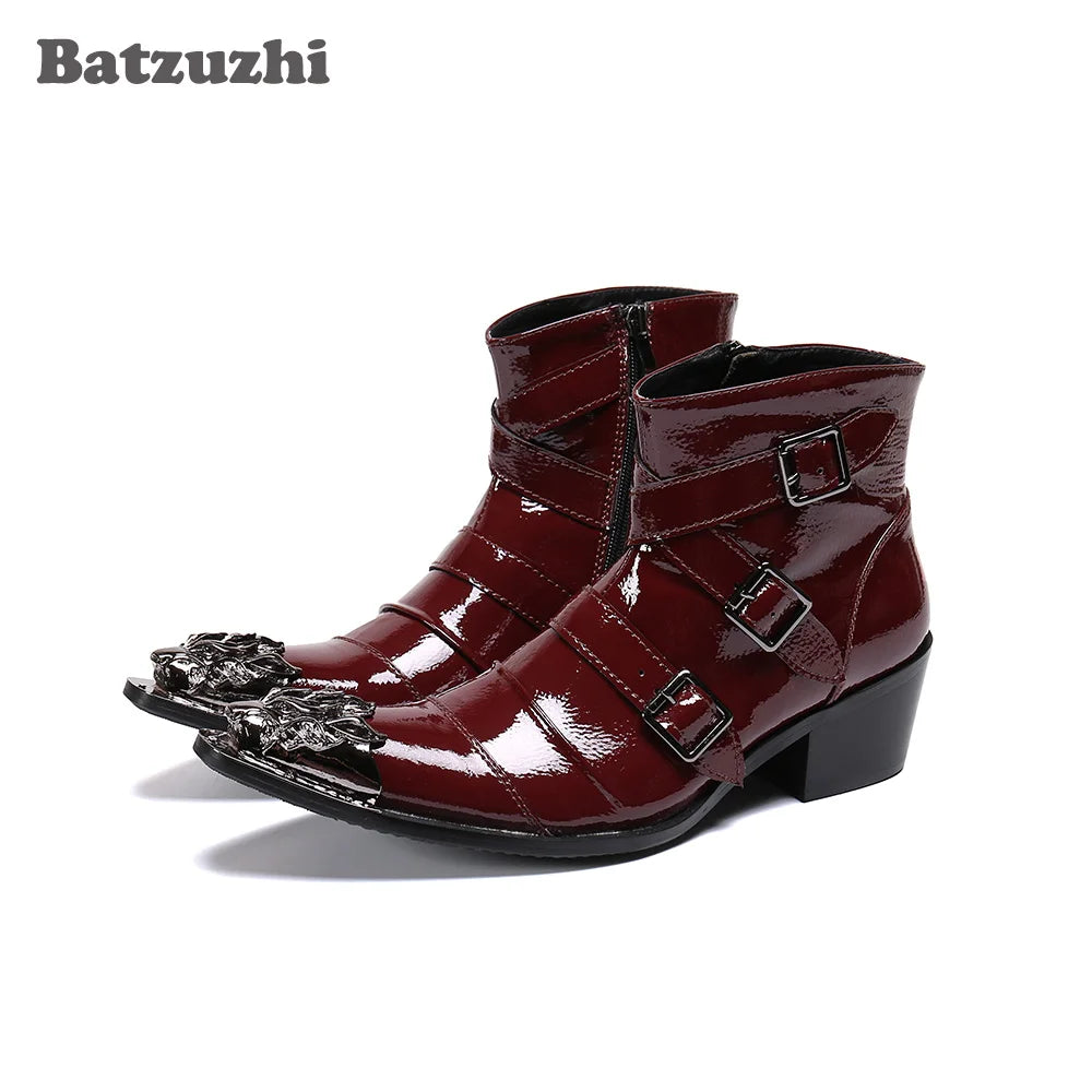 Men's Cowboy Boots Wine - Ankle
