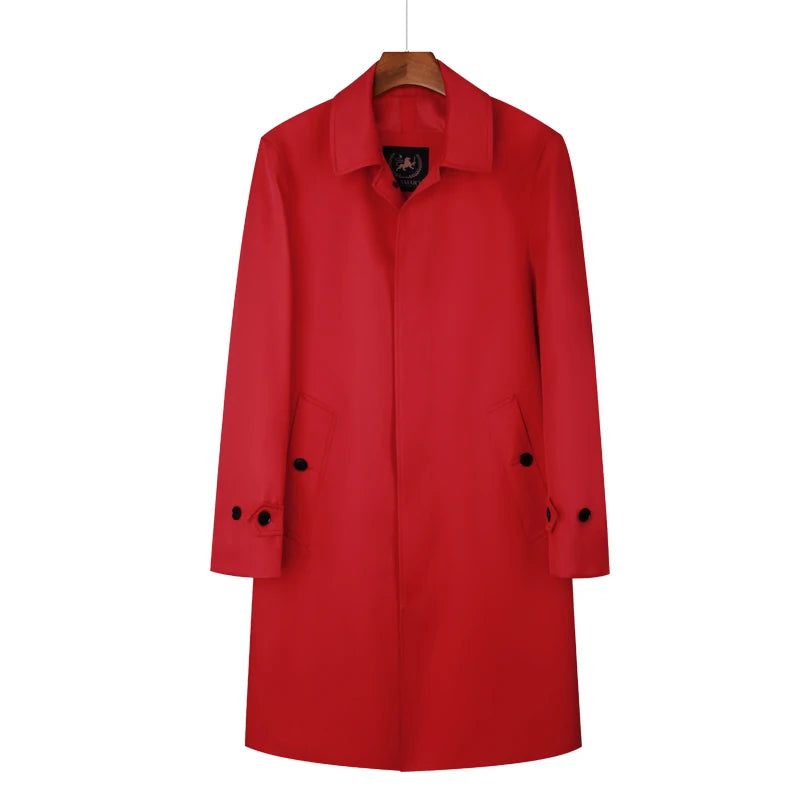 Men's Medium Length Single-Breasted British Coat