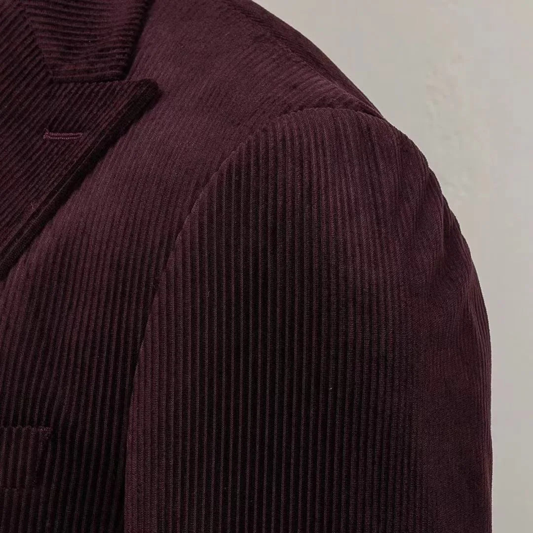 Men's Red Wine Corduroy Blazer