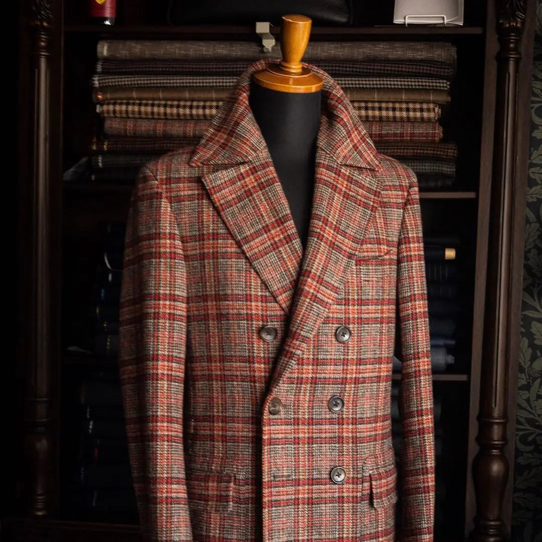 Red Plaid Men's Classic Blazer