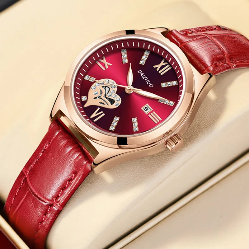 Red Fashion Quartz Watch