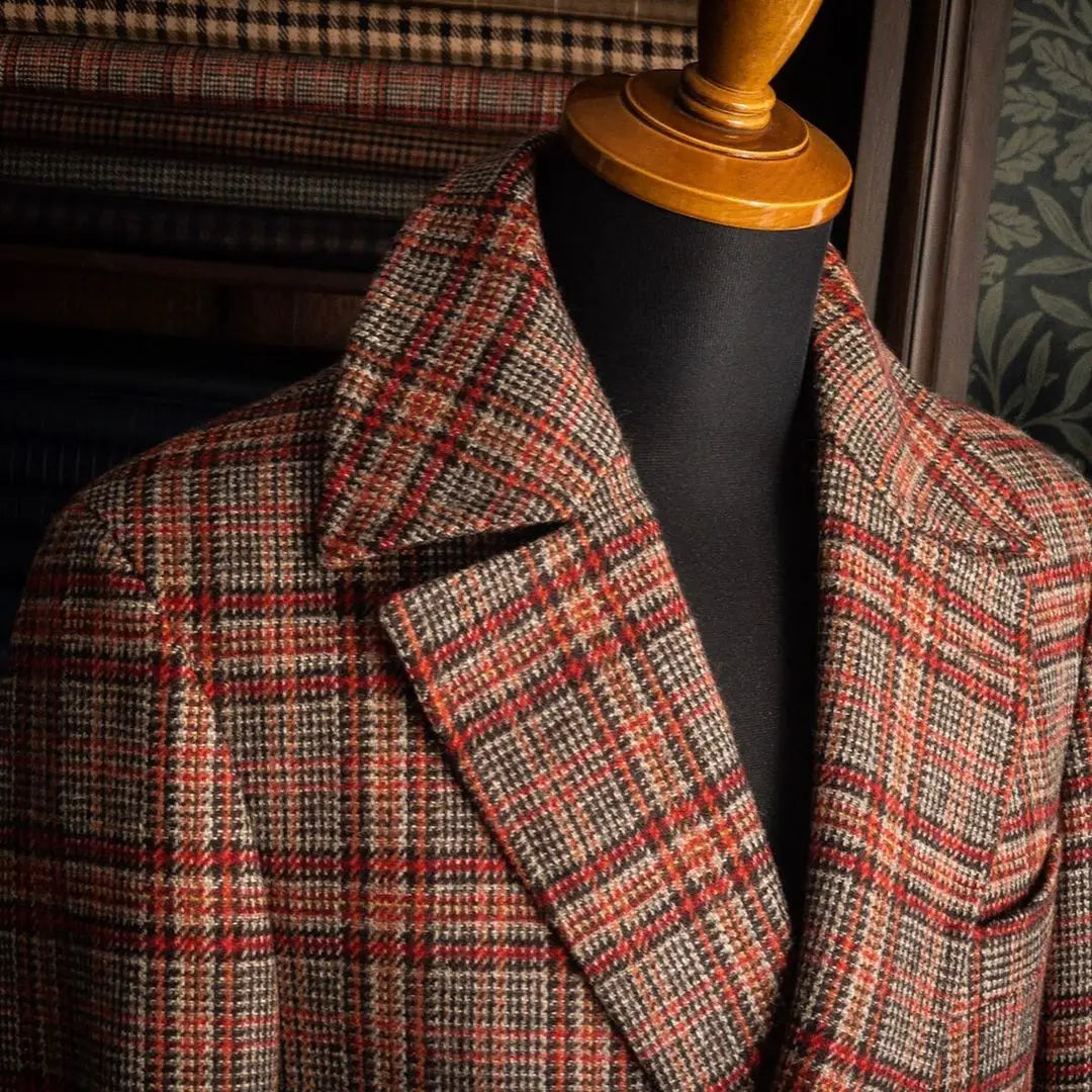 Red Plaid Men's Classic Blazer