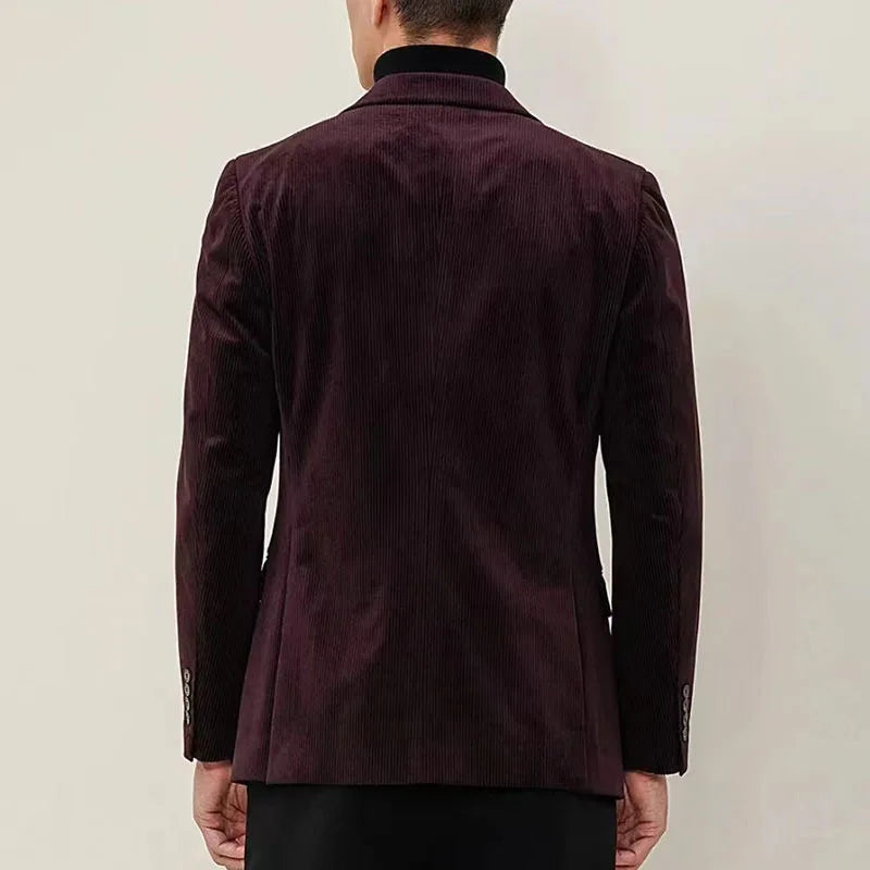 Men's Red Wine Corduroy Blazer