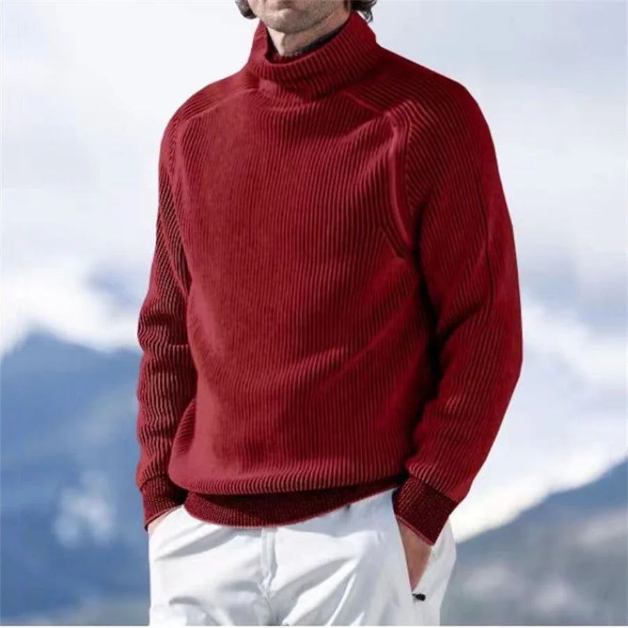 Red Men's Turtleneck Sweater