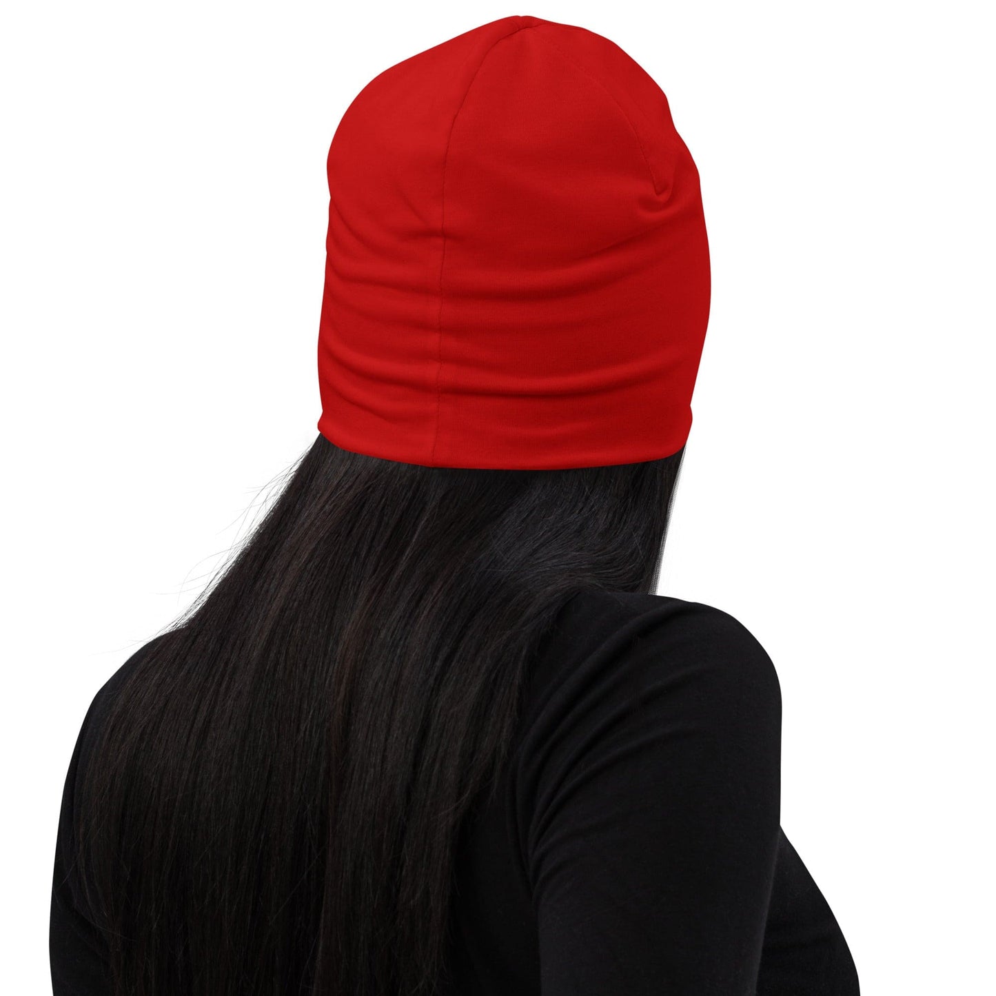 Double-layered Beanie Hat Red-1