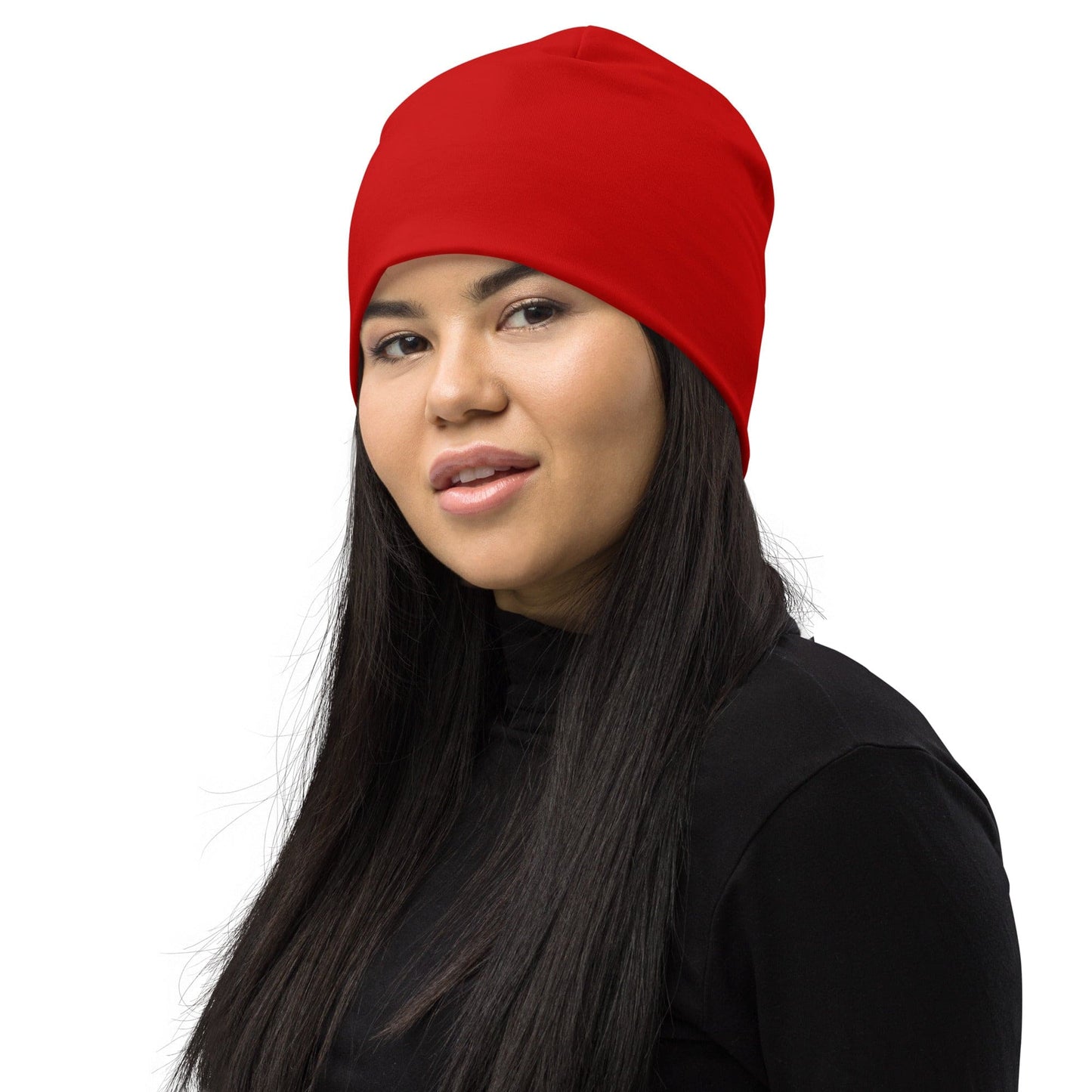 Double-layered Beanie Hat Red-3