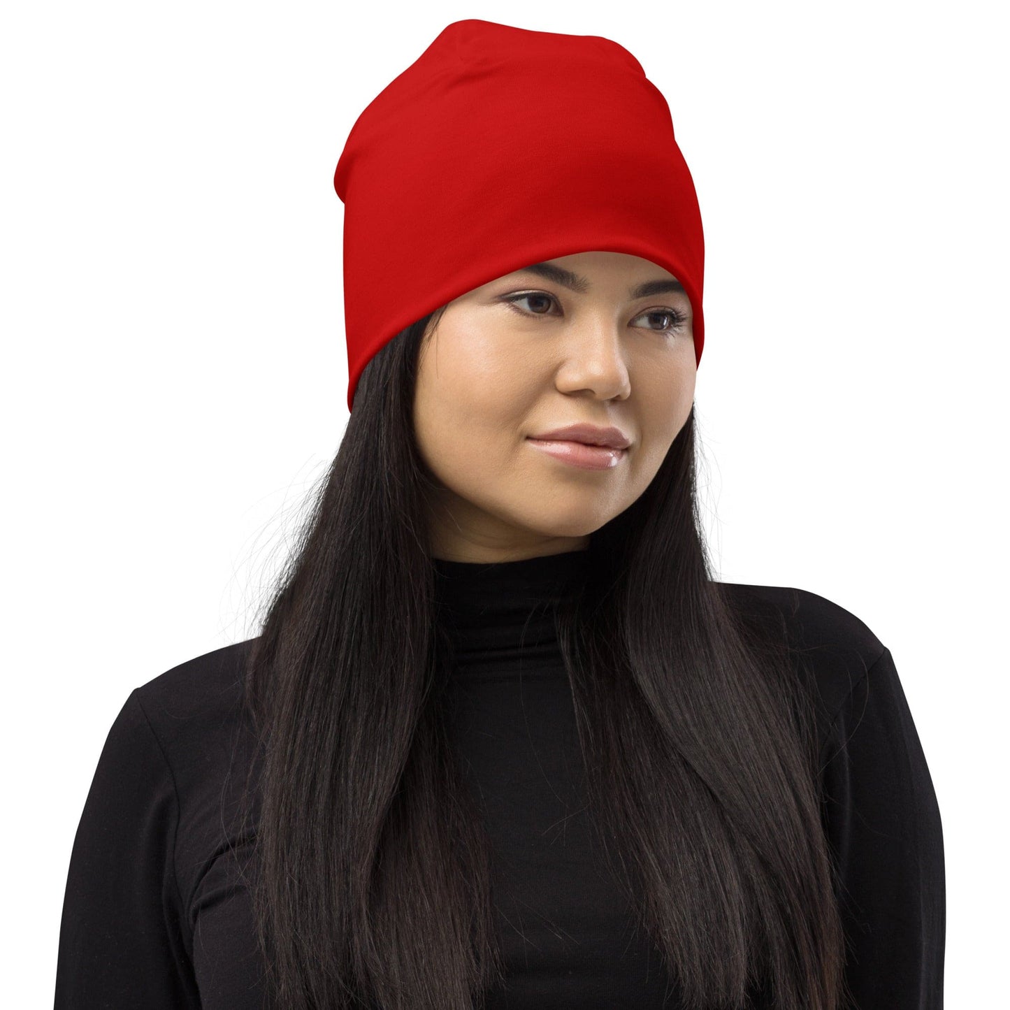 Double-layered Beanie Hat Red-2