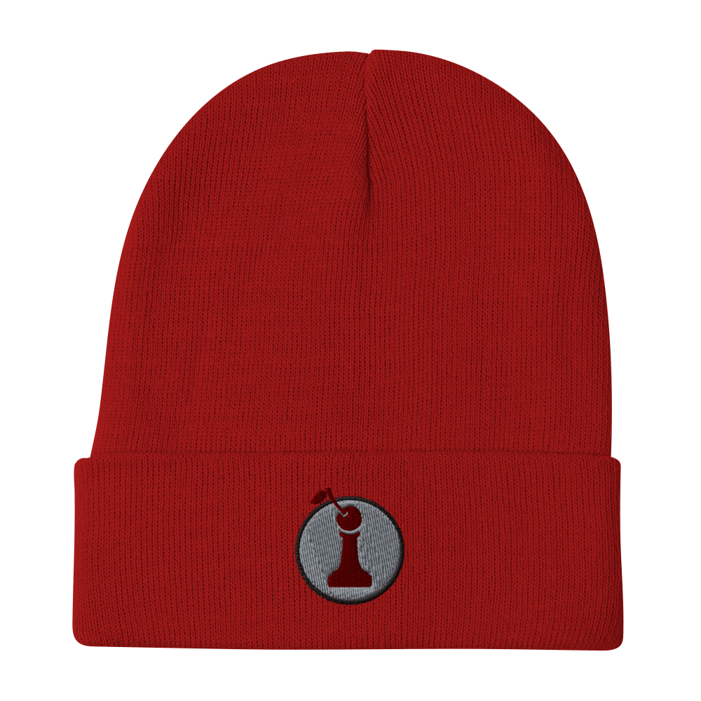 Headwear: "Red Pawn" Embroidered Beanie-0