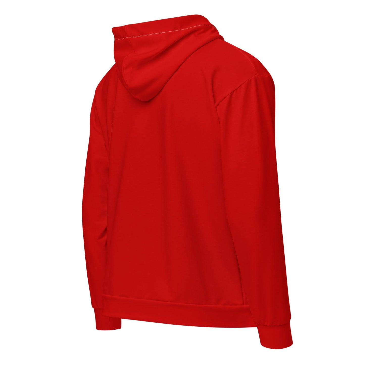 Mens Full Zip Graphic Hoodie, Red-0