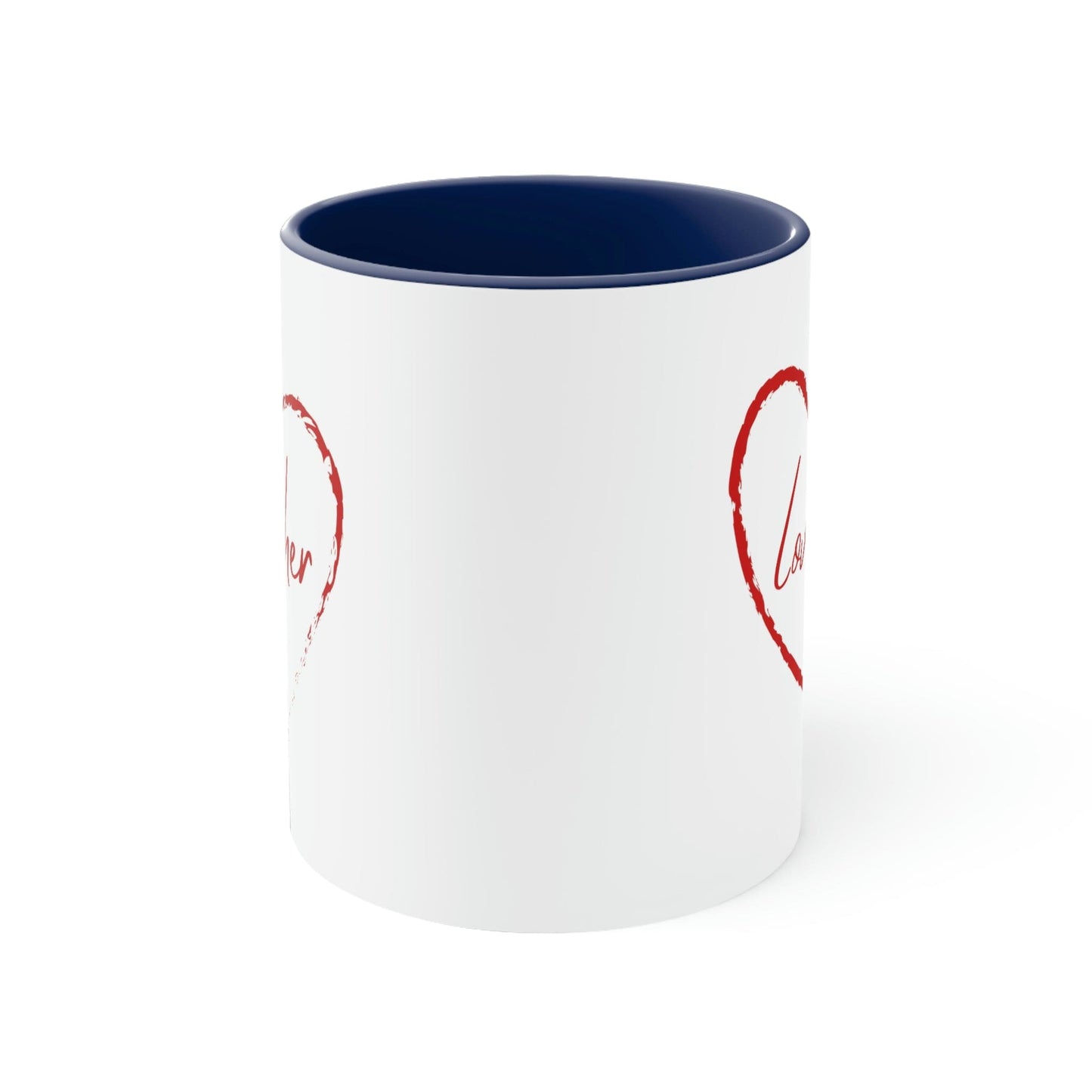 Two-tone Accent Ceramic Mug 11oz, Say it Soul Love Her, Red-4