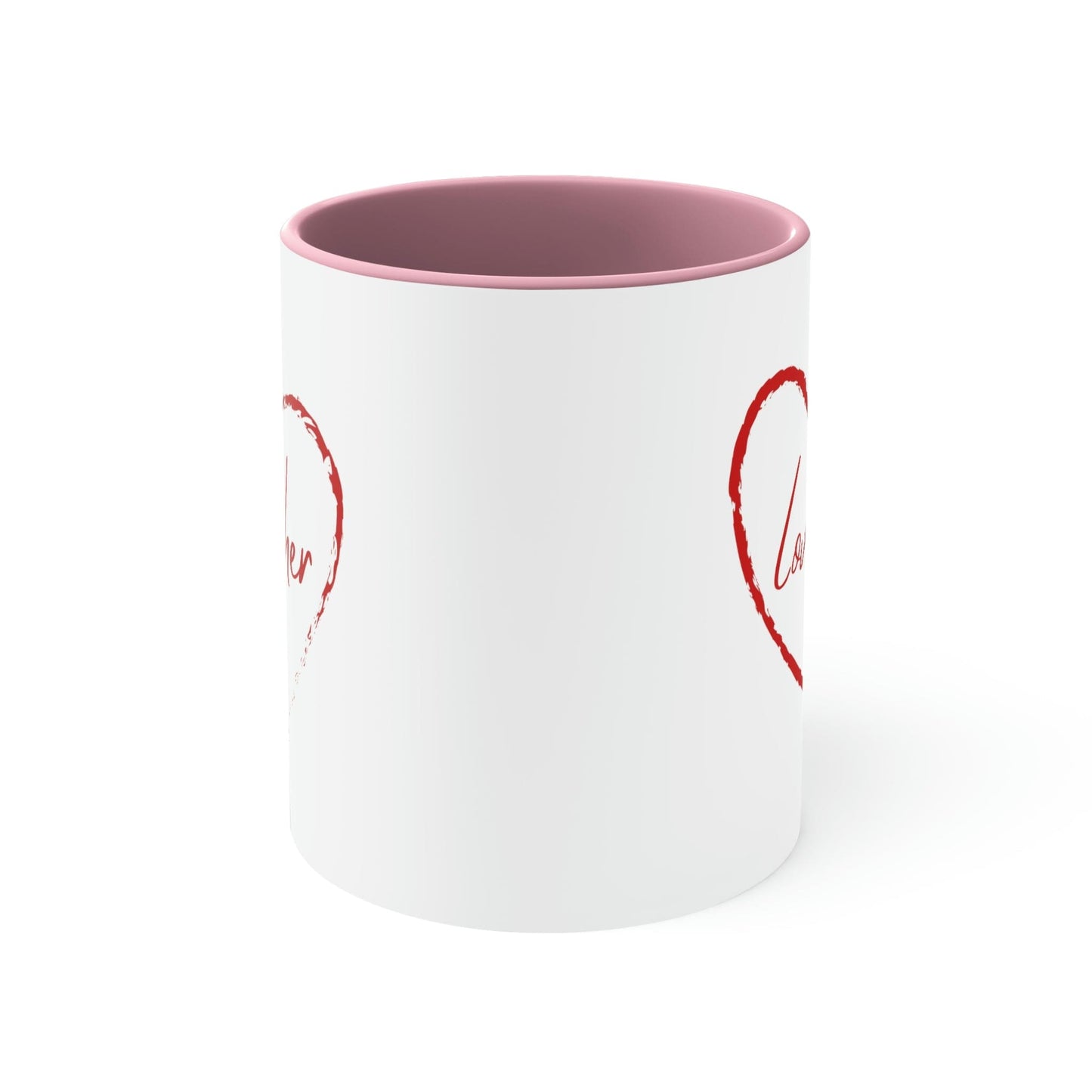 Two-tone Accent Ceramic Mug 11oz, Say it Soul Love Her, Red-6