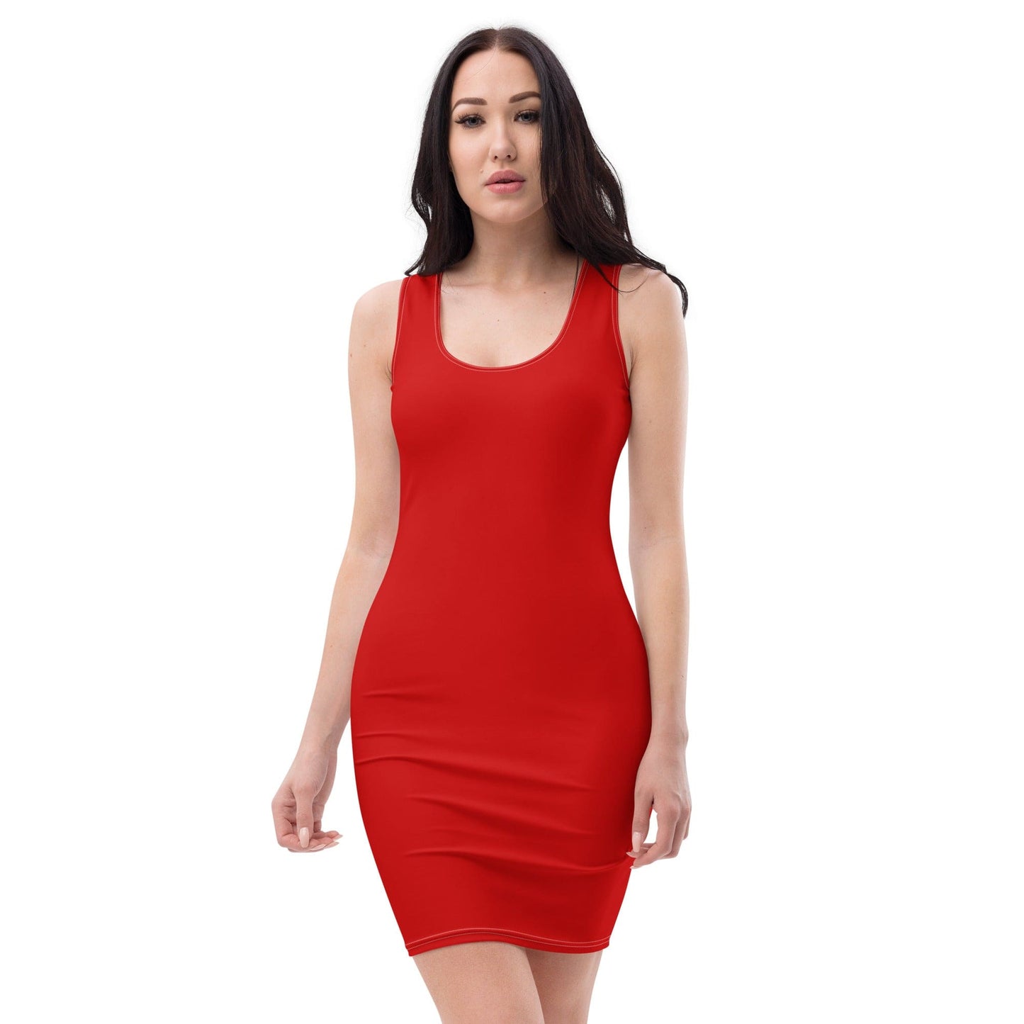 Womens Bodycon Dress - Red-0