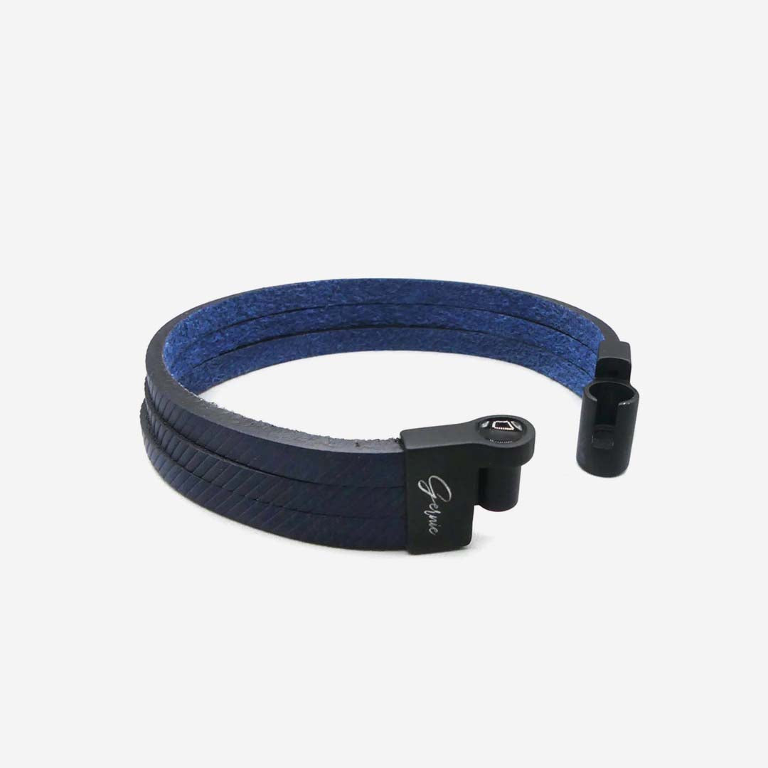 Men's Blue Leather Bracelet