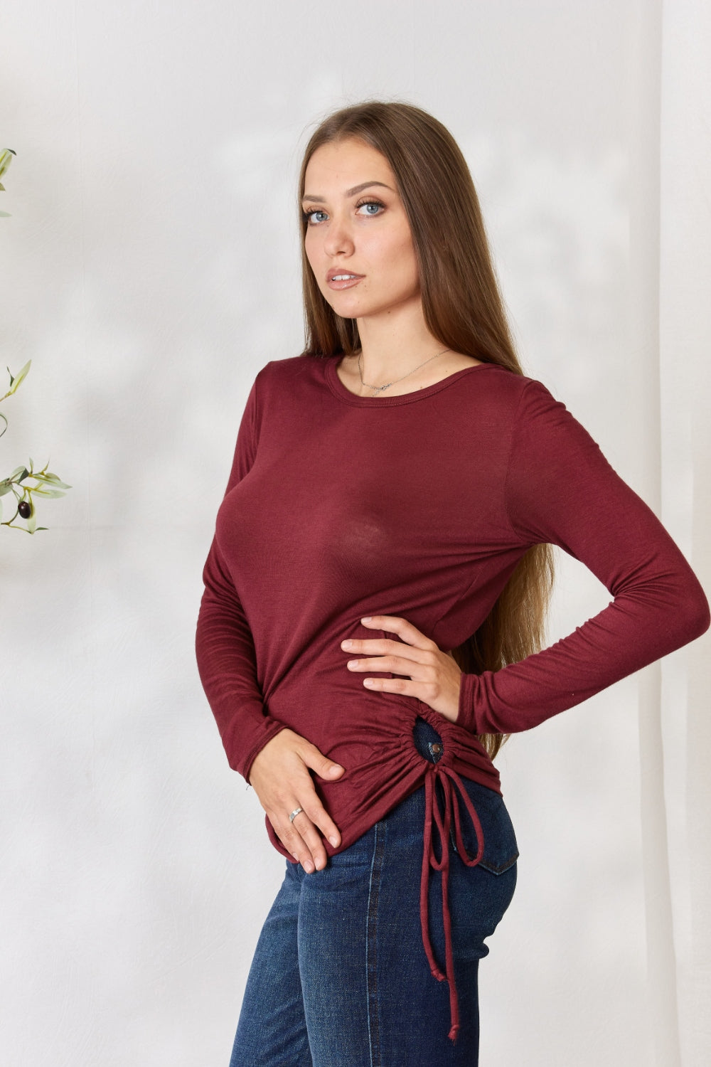 Round Neck Long Sleeve Top