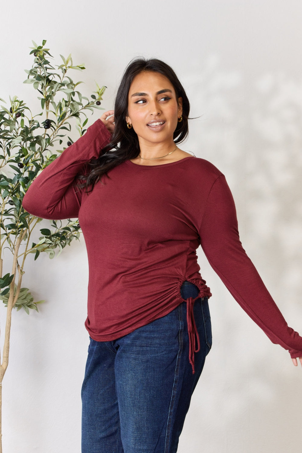 Round Neck Long Sleeve Top