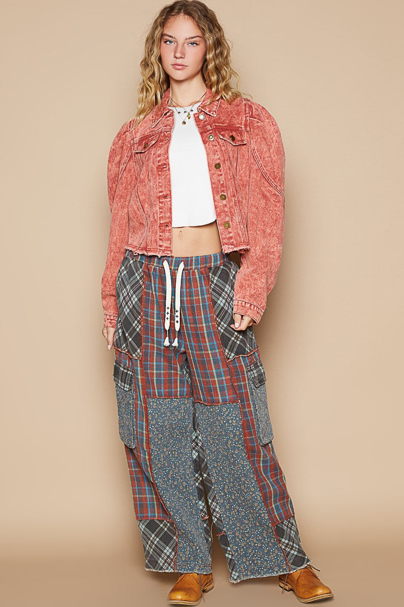 Raw Hem Cropped Denim Jacket