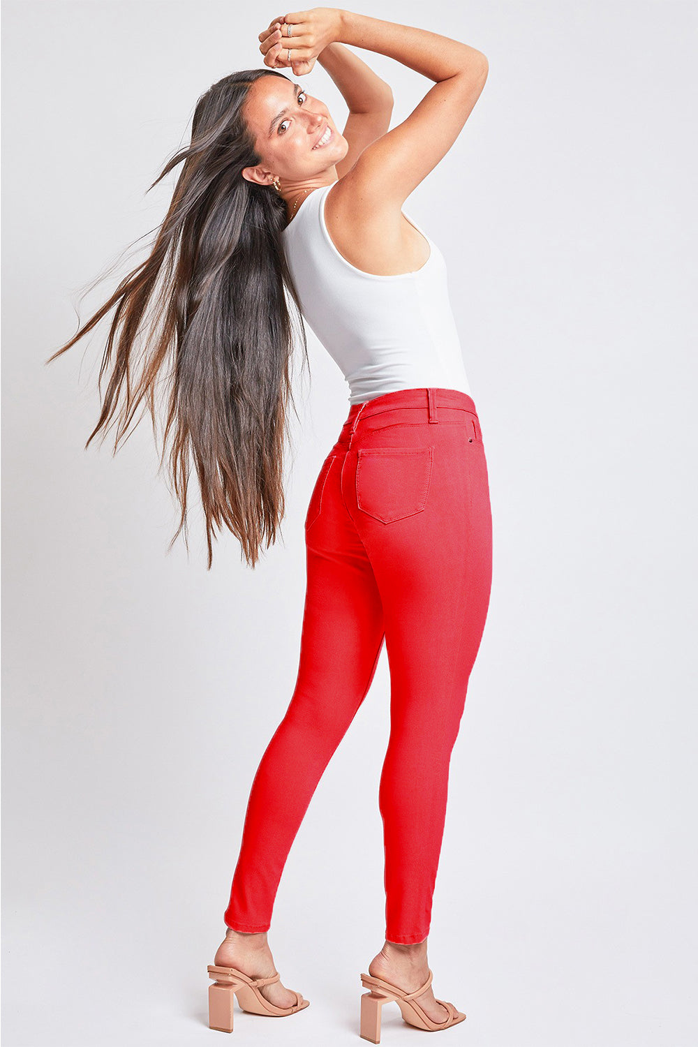 Stylish Women's Mid Rise Skinny Jeans | Red YMI Hyperstretch