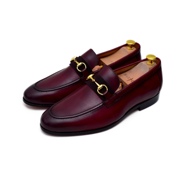 Oscar - Burgundy Leather Horsebit Loafers