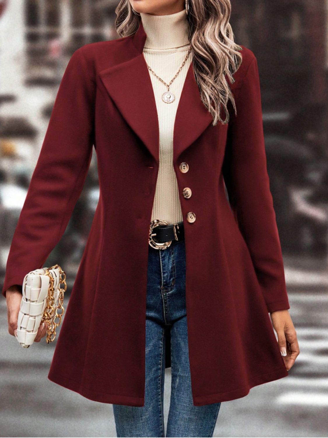 V-neck Collard Short Coat