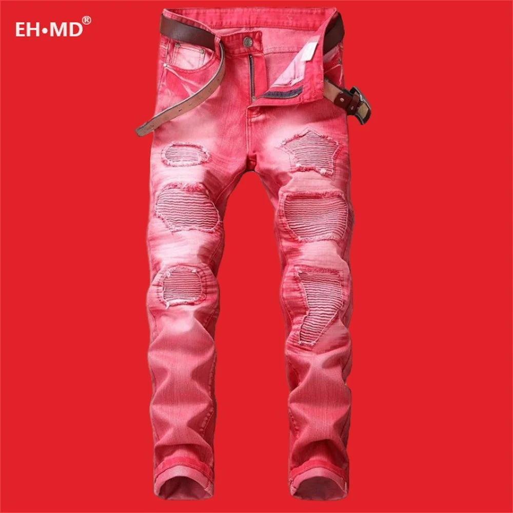 EH · MD® Pleated Hole Patch Red Jean