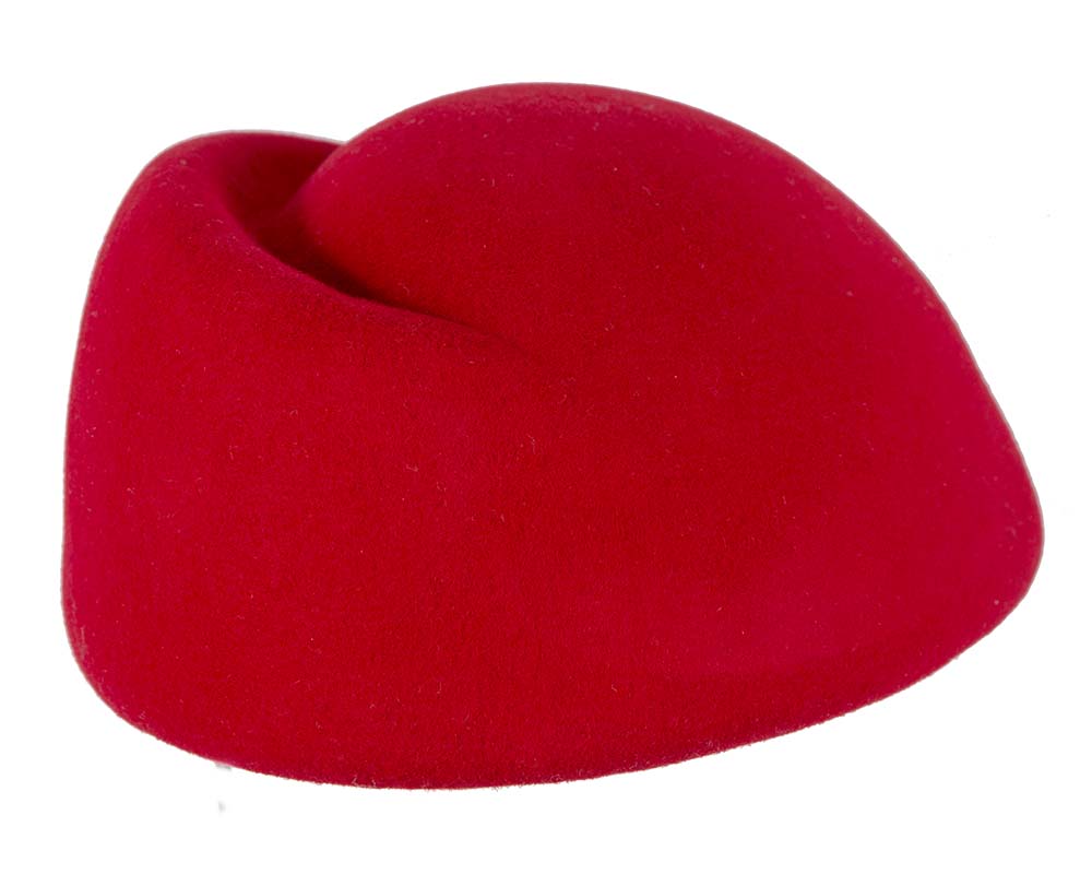 Designers red felt ladies winter hat-5