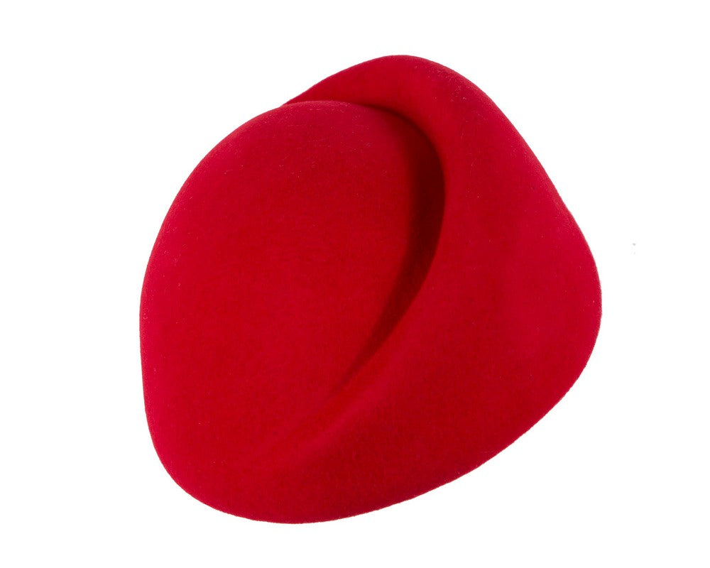 Designers red felt ladies winter hat-1