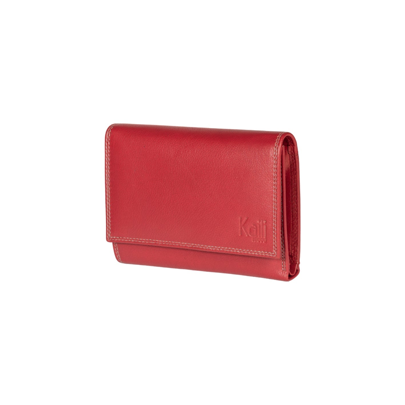 K10233VB | Women's wallet in genuine full-grain leather, with light grain. Red. Dimensions when closed: 14 x 10.5 x 2.5 cm. Packaging: Rigid bottom/lid gift box-0