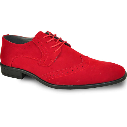 BRAVO Men Dress Shoe KING-3 Wingtip Oxford Shoe Red-0