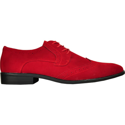 BRAVO Men Dress Shoe KING-3 Wingtip Oxford Shoe Red-3