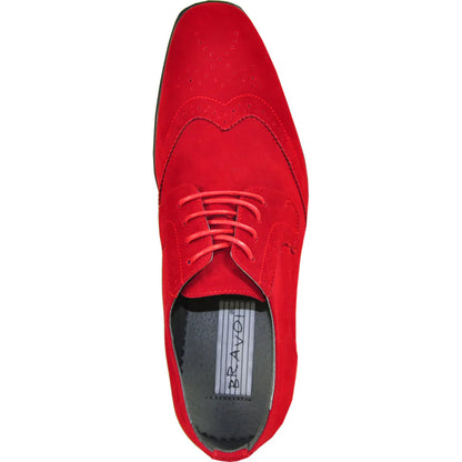 BRAVO Men Dress Shoe KING-3 Wingtip Oxford Shoe Red-4