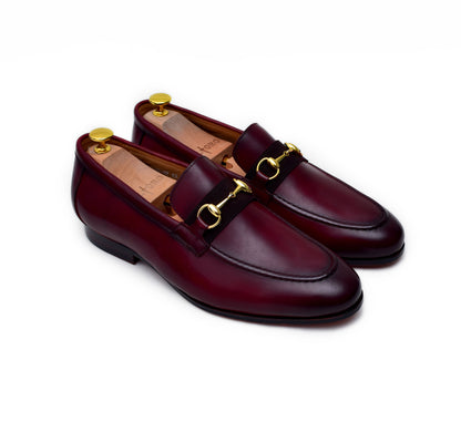 Oscar - Burgundy Leather Horsebit Loafers-2