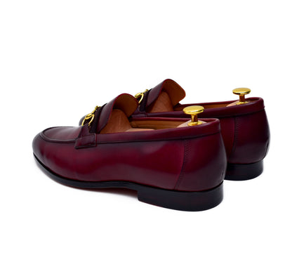 Oscar - Burgundy Leather Horsebit Loafers-3