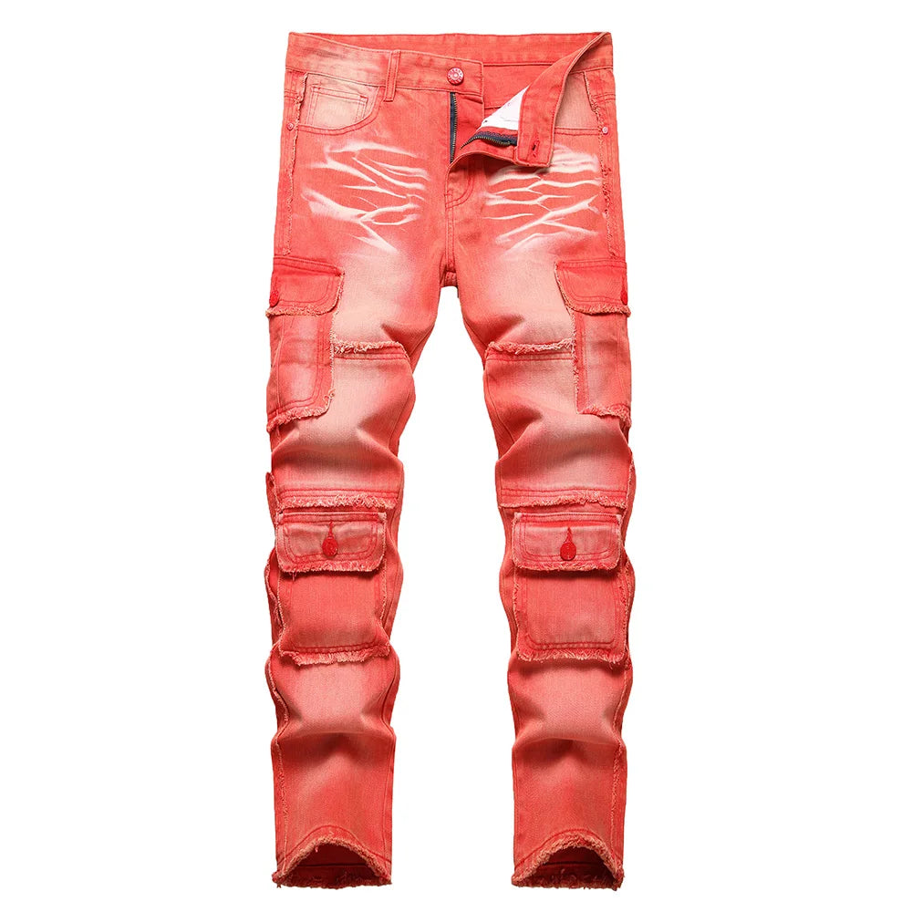 SOKOTOO Denim Cargo Pants for Men 