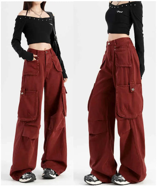 High Waist Wide Leg Cargo Pants