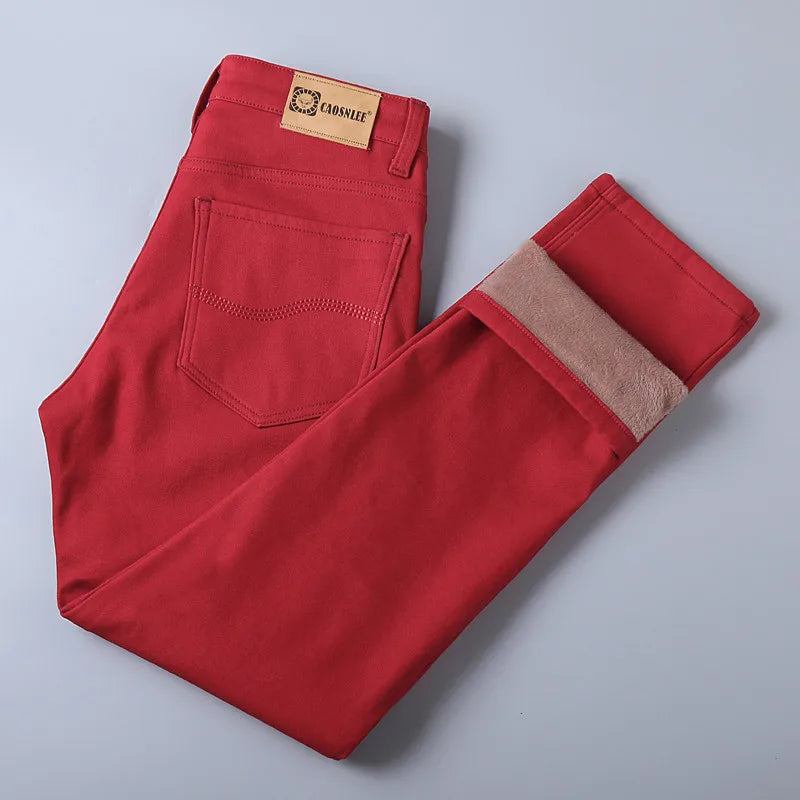 Winter Jeans & Casual Red Warm Jeans 2